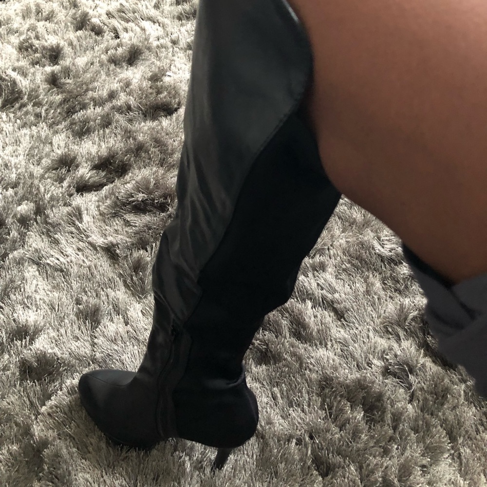 Thigh High Faux Leather Boot